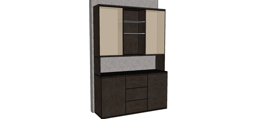 Granite glass and Mahogany sideboard