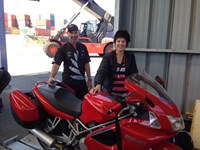 Ross & Christine with their Ducati